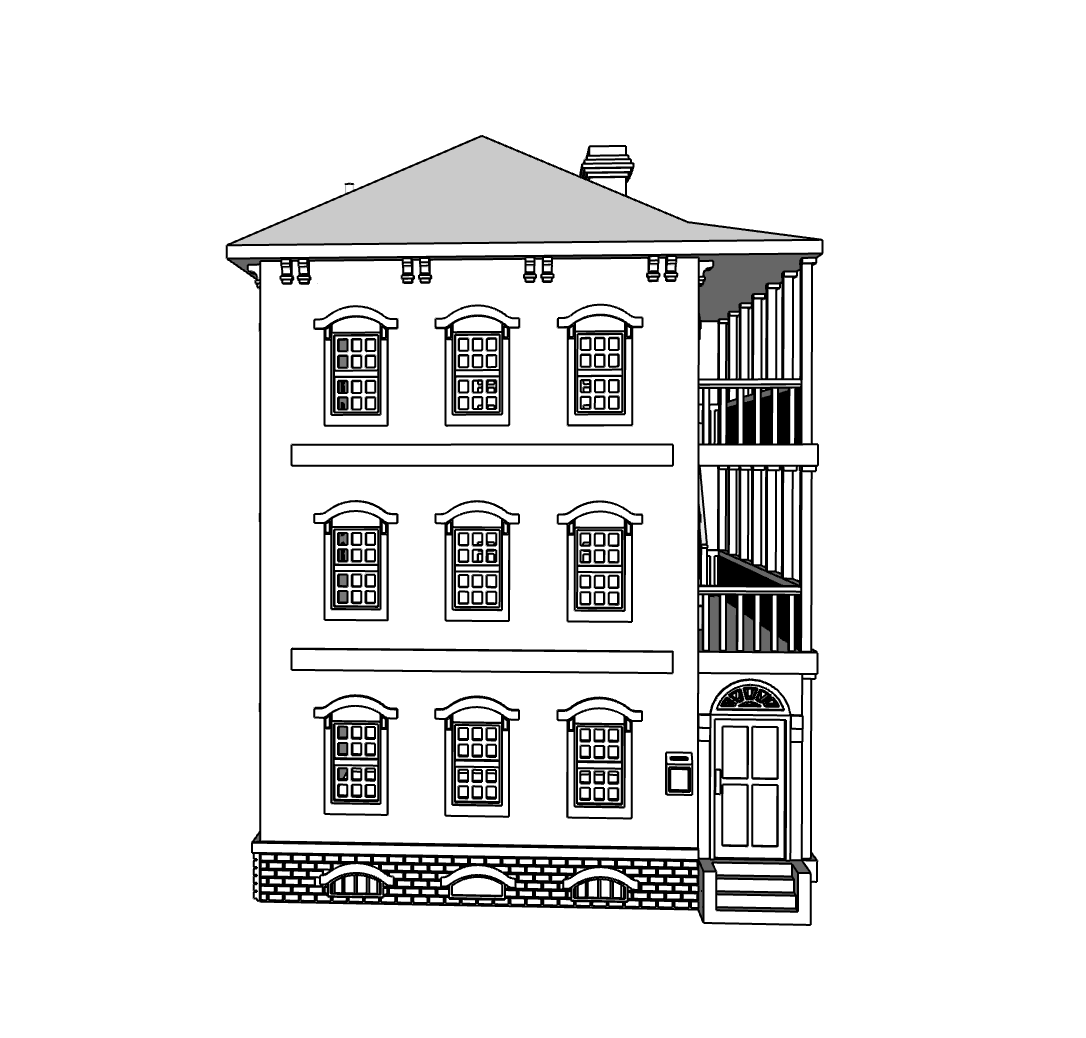00116 - Ashton Street Row House - Right - N Scale Model Kit