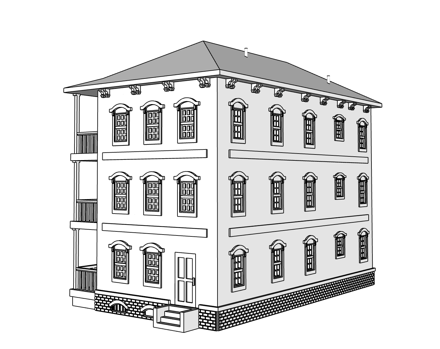 00116 - Ashton Street Row House - Right - N Scale Model Kit
