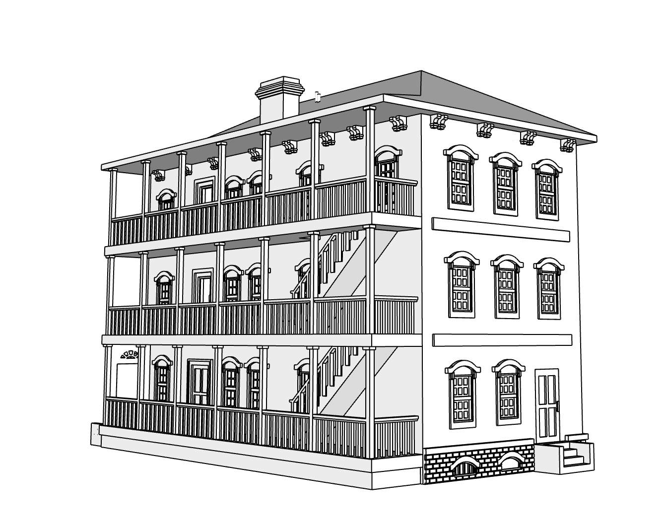 00116 - Ashton Street Row House - Right - N Scale Model Kit
