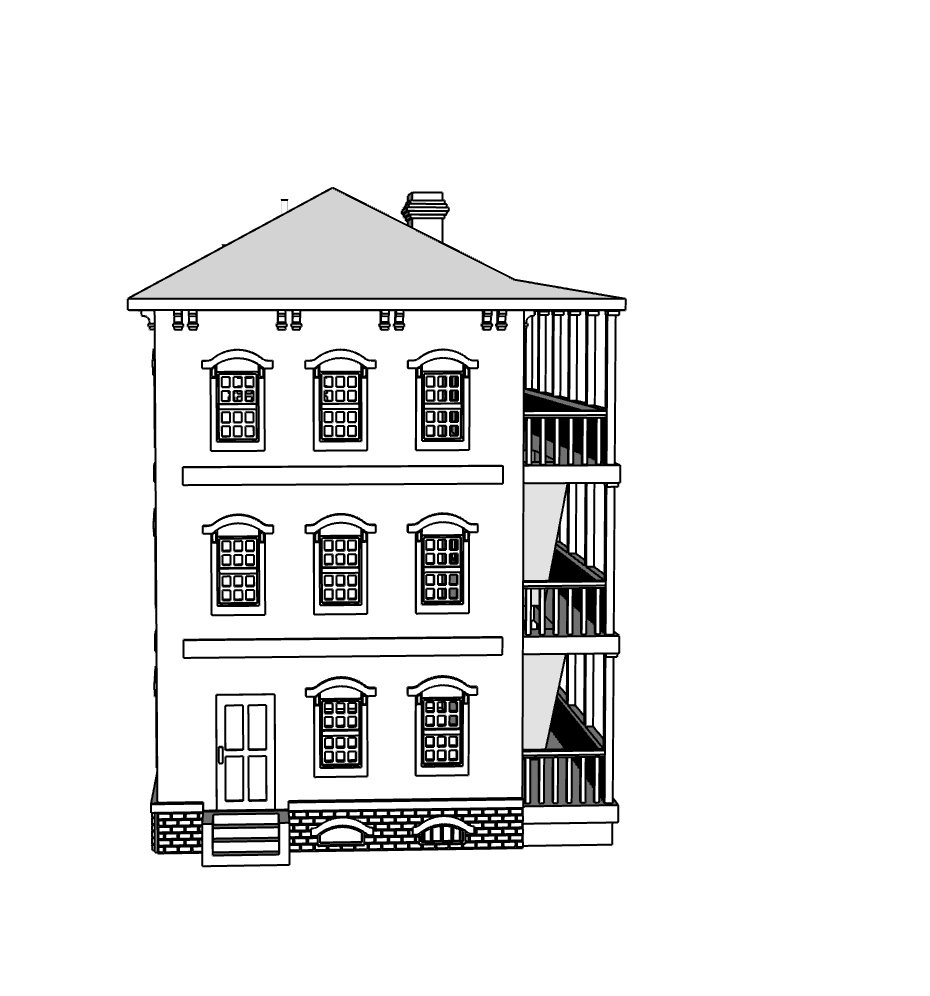 00116-2 - Ashton Street Row House - Left - N Scale Model Kit