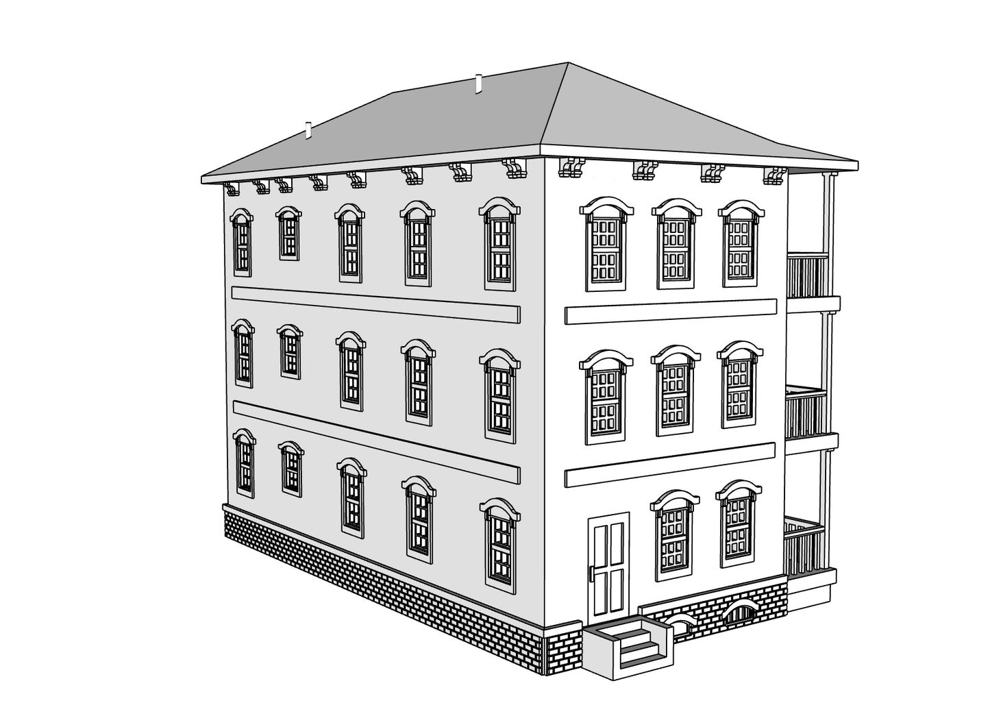 00116-2 - Ashton Street Row House - Left - N Scale Model Kit