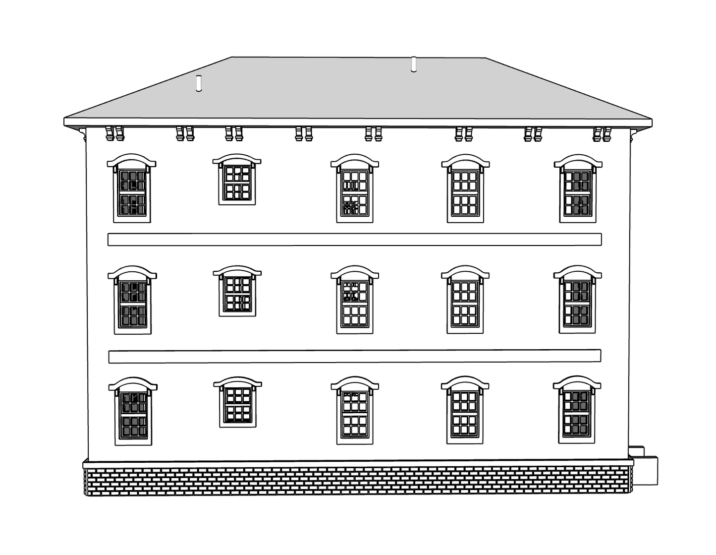 00116-2 - Ashton Street Row House - Left - N Scale Model Kit