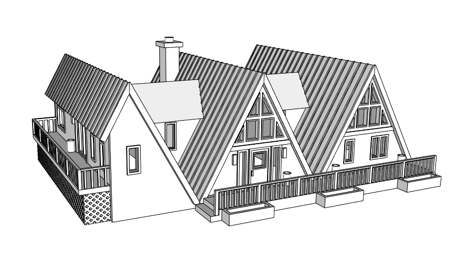 00120-1 - The Delta House - Left - N Scale Model Kit