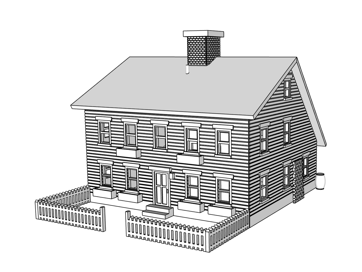 00123 - Hawthorn Saltbox House - N Scale Model Kit