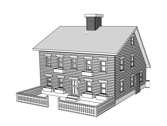 00123 - Hawthorn Saltbox House - N Scale Model Kit