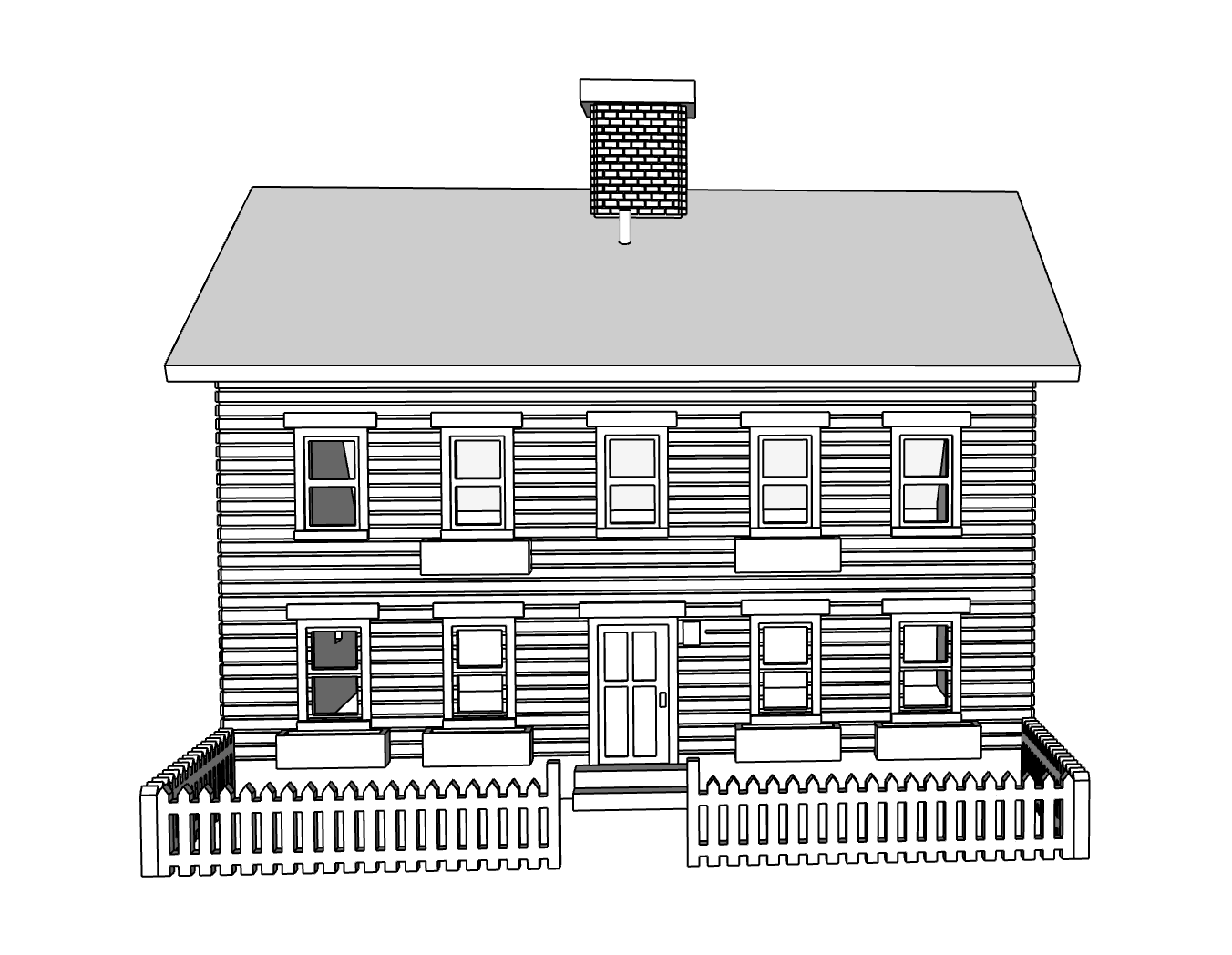 00123 - Hawthorn Saltbox House - N Scale Model Kit