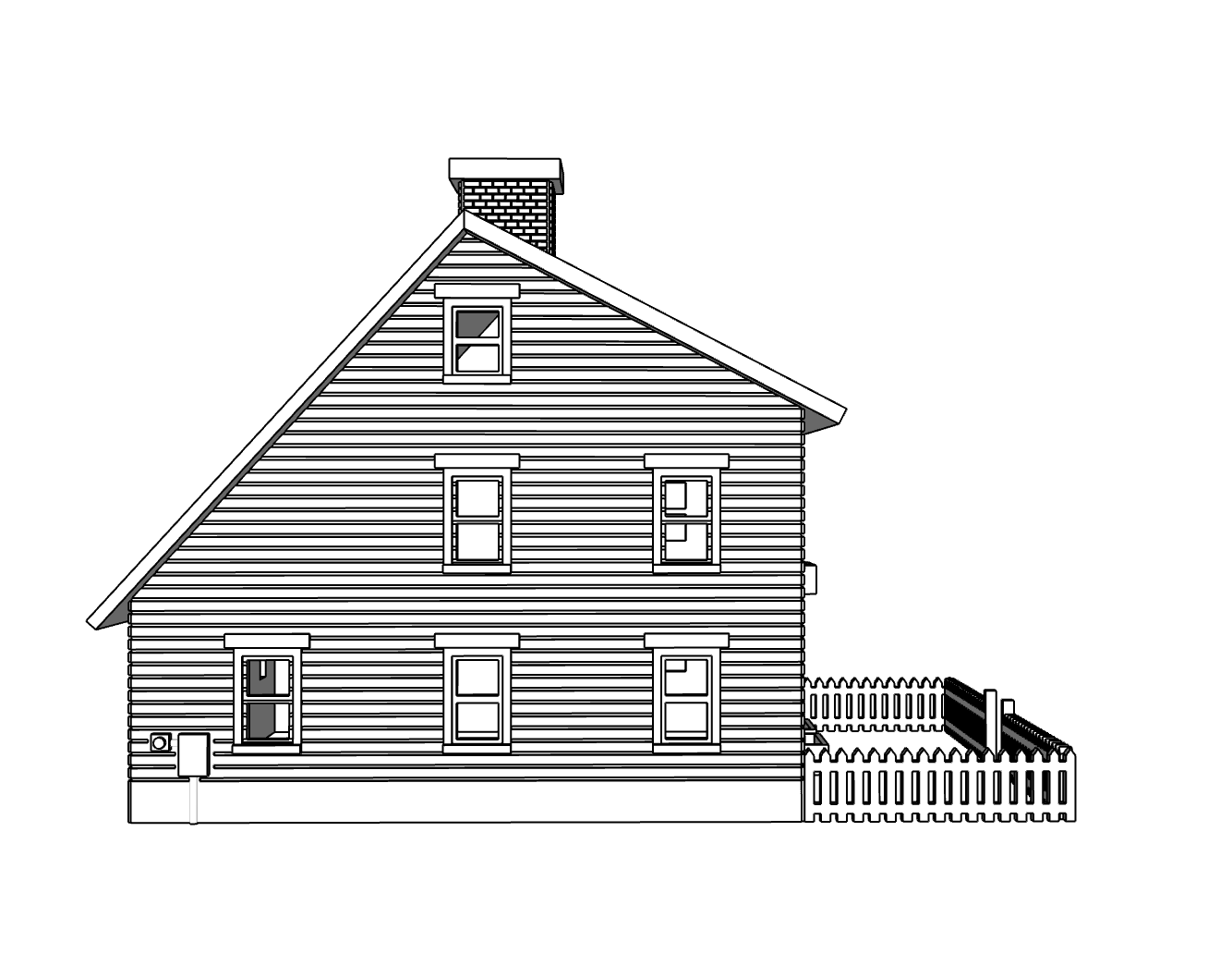 00123 - Hawthorn Saltbox House - N Scale Model Kit