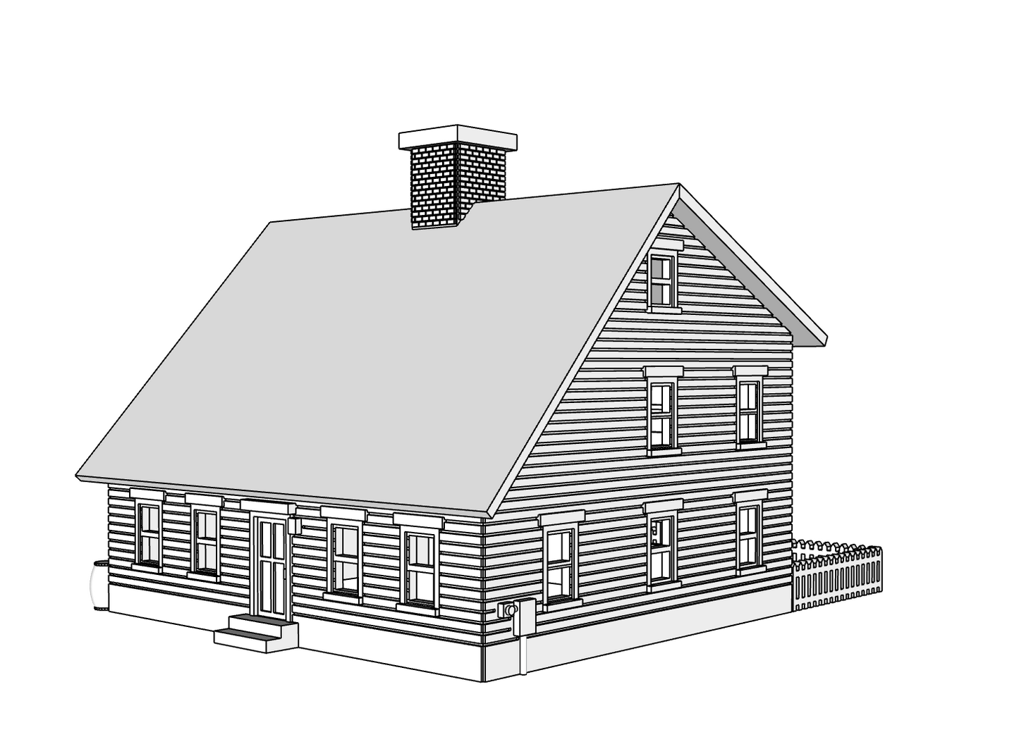 00123 - Hawthorn Saltbox House - N Scale Model Kit