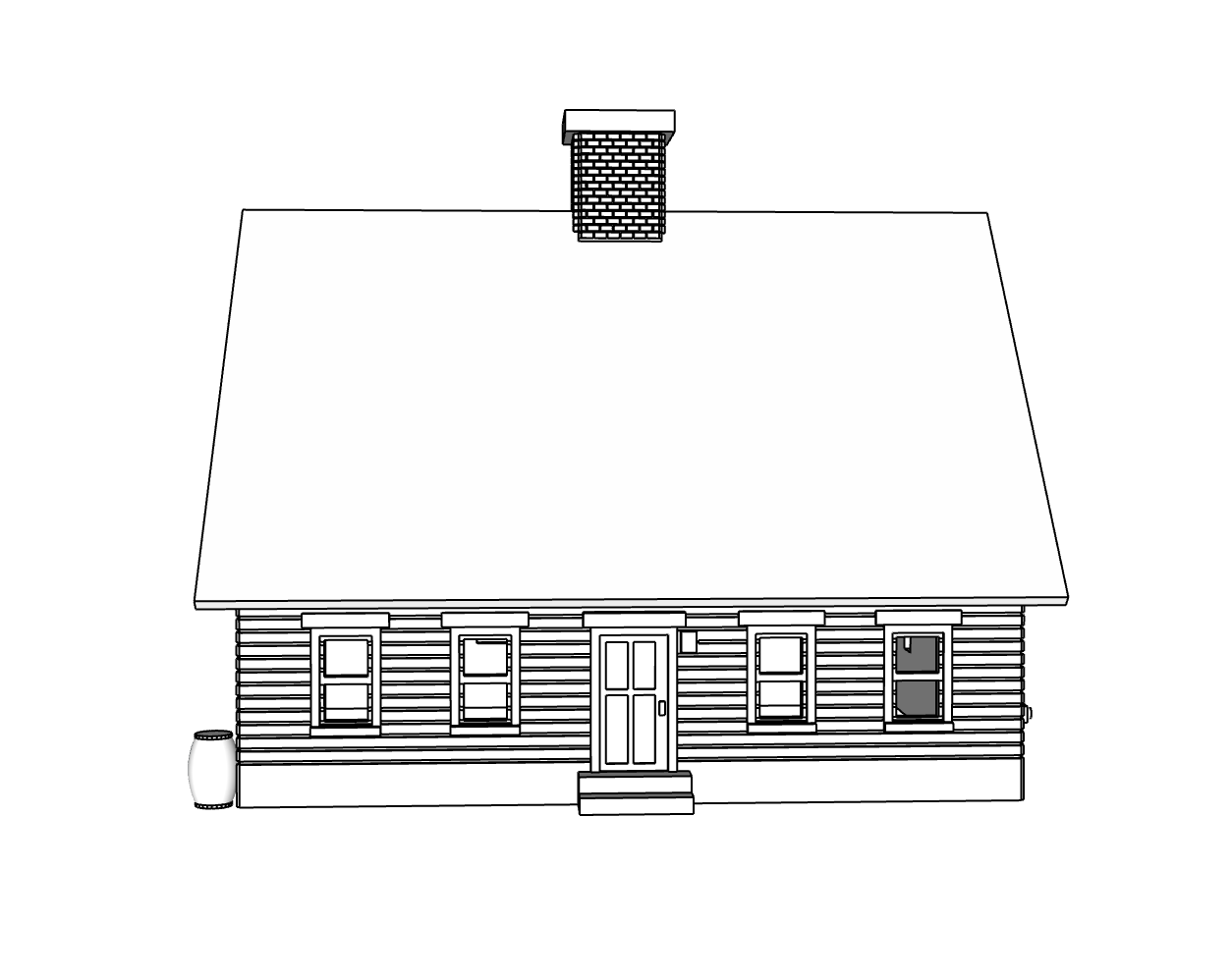 00123 - Hawthorn Saltbox House - N Scale Model Kit