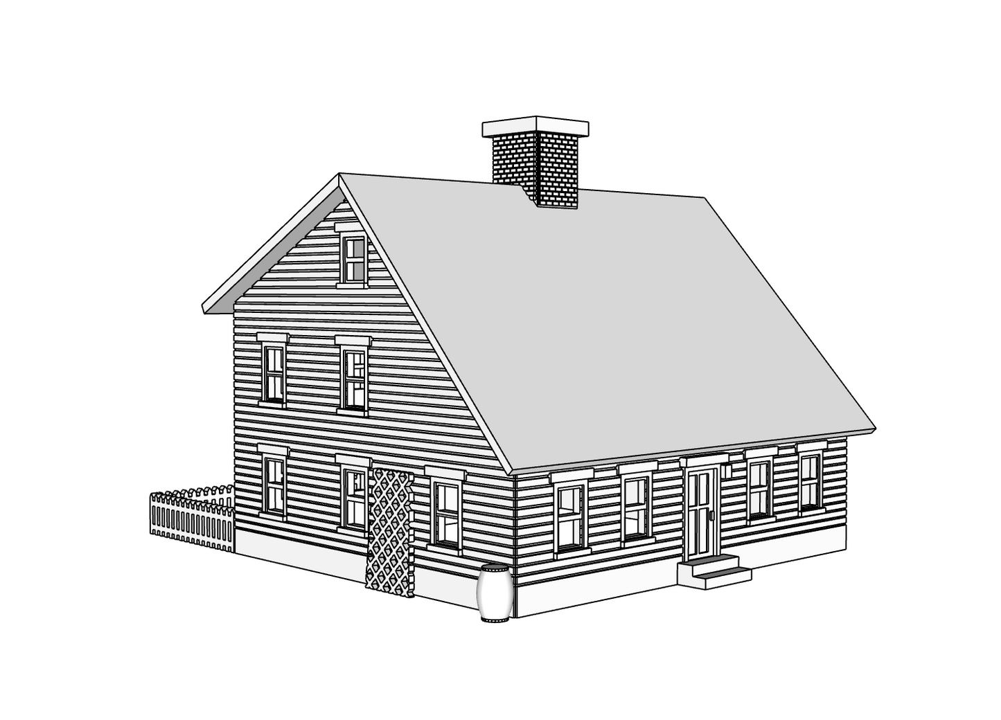 00123 - Hawthorn Saltbox House - N Scale Model Kit