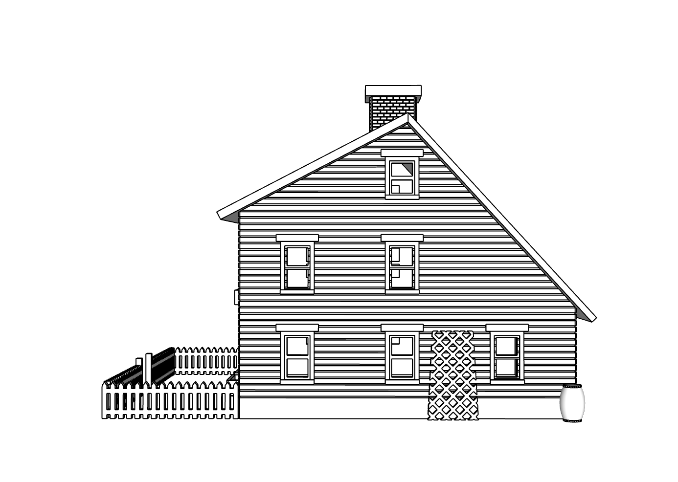 00123 - Hawthorn Saltbox House - N Scale Model Kit