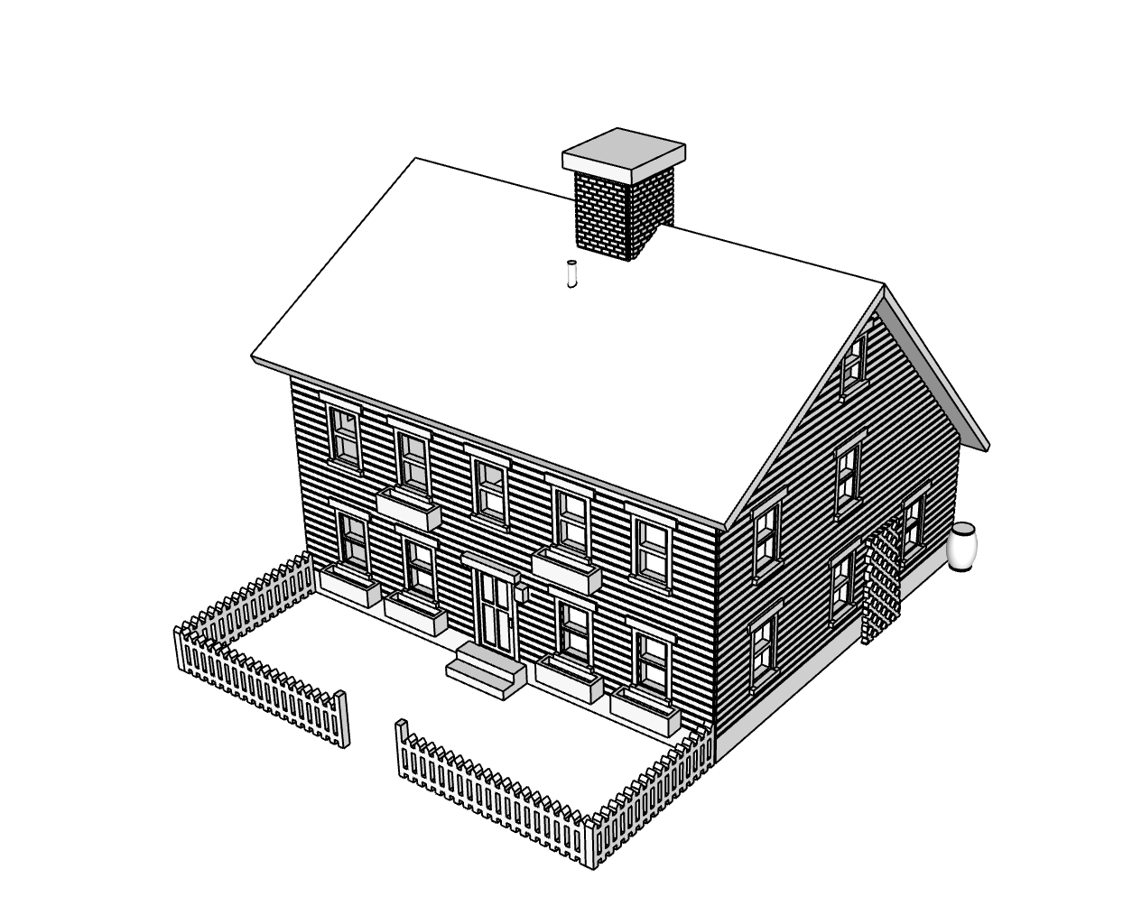 00123 - Hawthorn Saltbox House - N Scale Model Kit