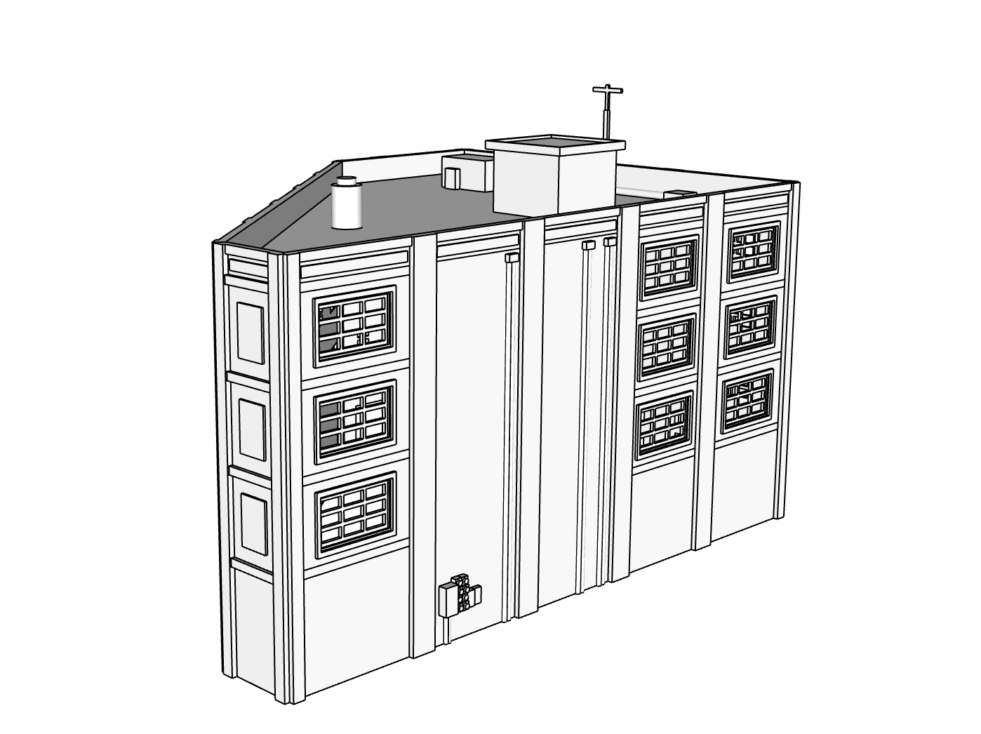 00128 - The Wedge Corner Store - N Scale Model Kit