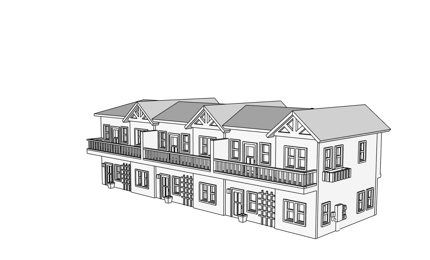 00130 - Copper Canyon Apartments No Garage - N Scale Model Kit