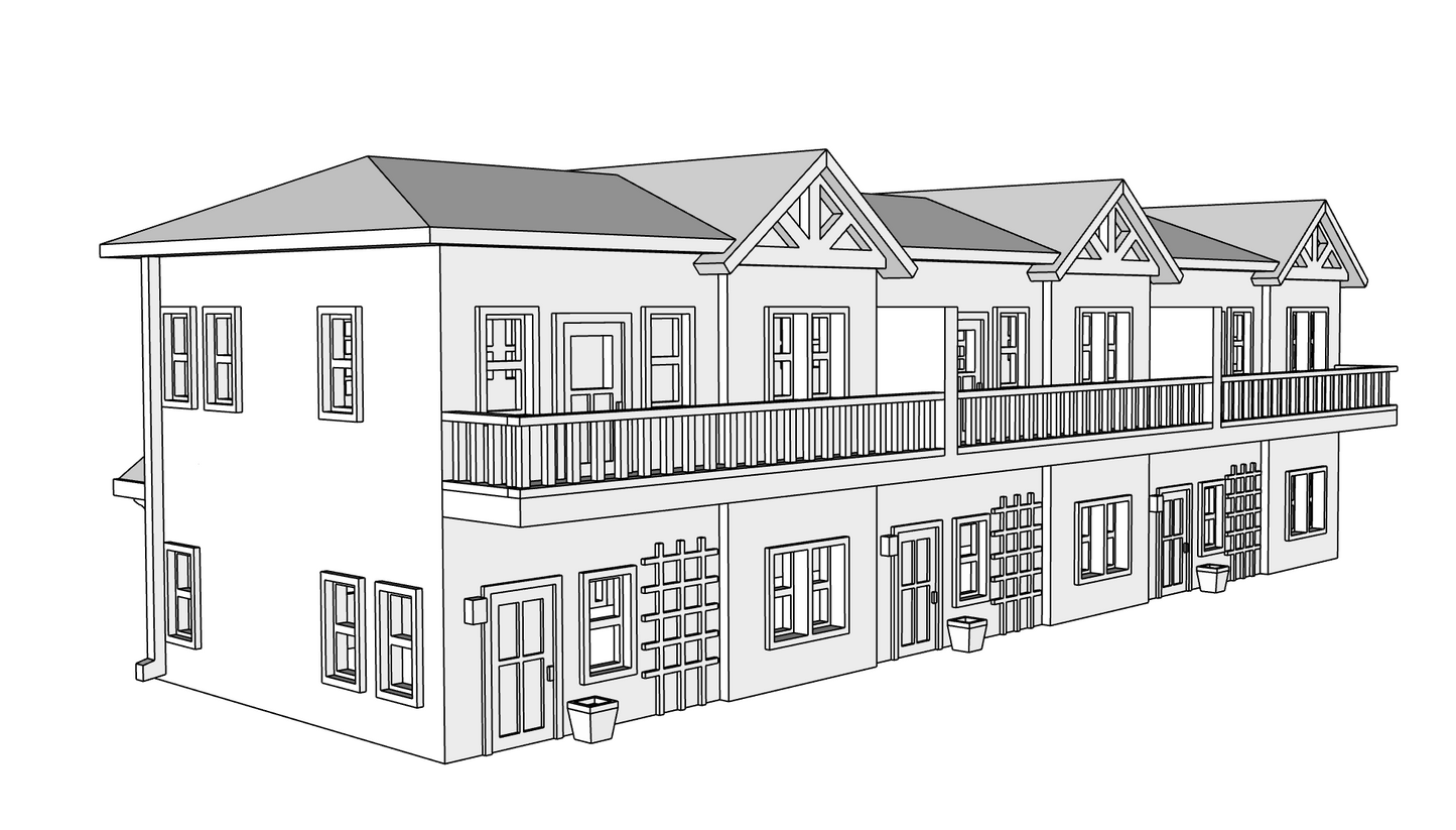 00130 - Copper Canyon Apartments No Garage - N Scale Model Kit