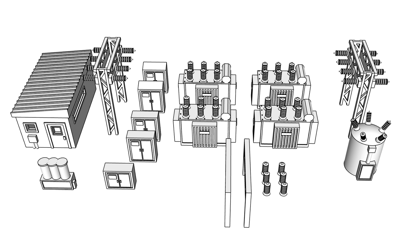 00134 - Electrical Sub Station 1 - N Scale Model Kit