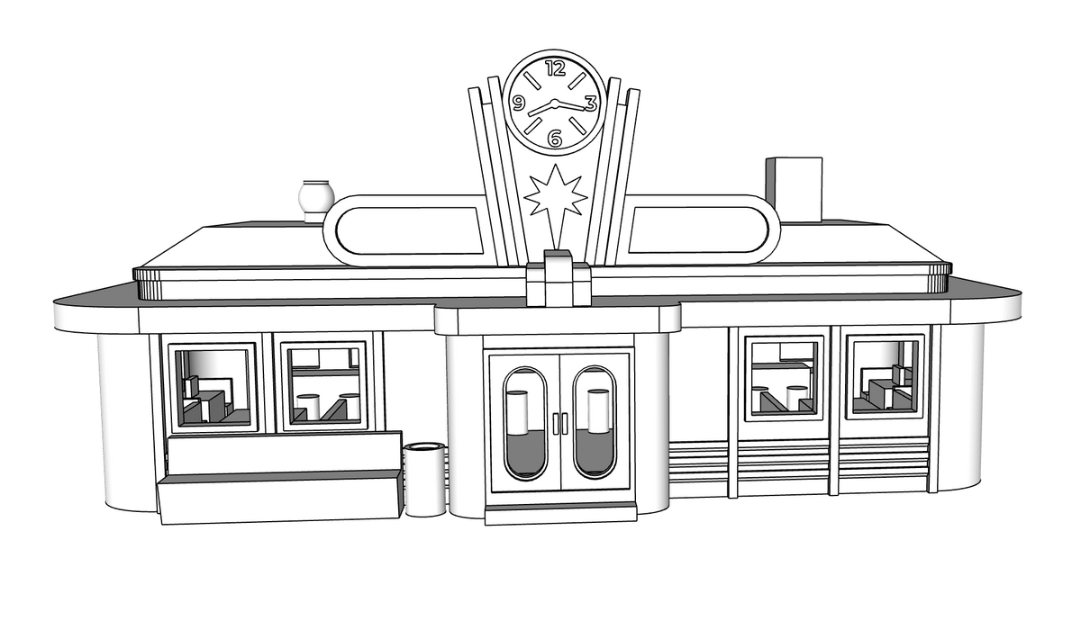 00151 - Penny's Diner - Detailed Interior - N Scale Model Kit