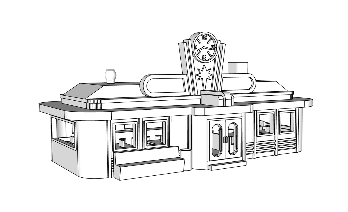 00151 - Penny's Diner - Detailed Interior - N Scale Model Kit