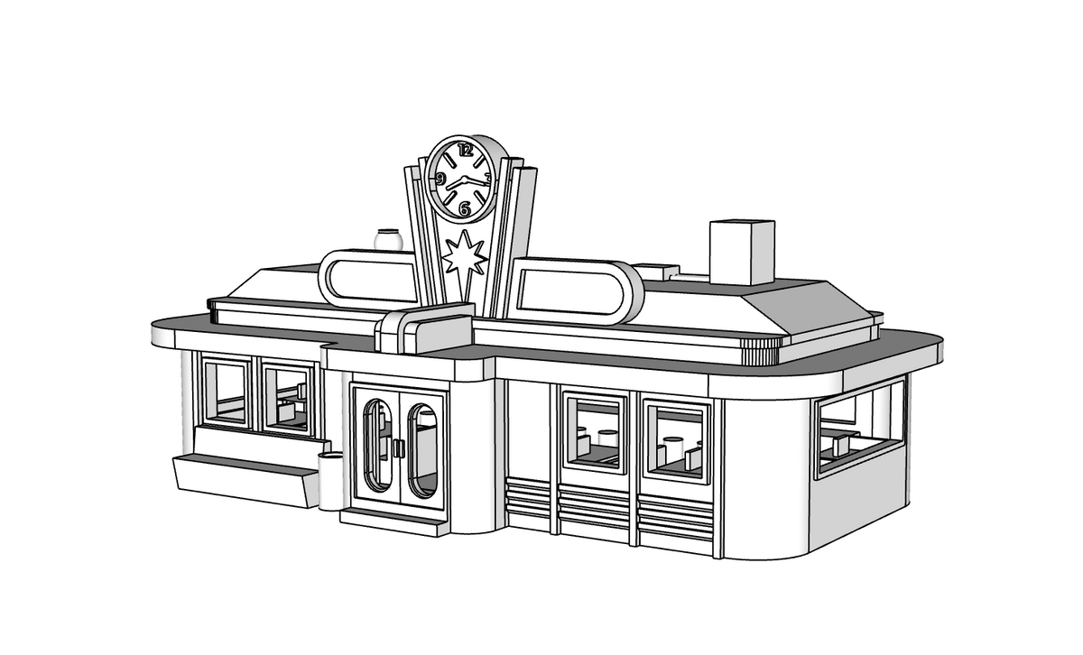 00151 - Penny's Diner - Detailed Interior - N Scale Model Kit
