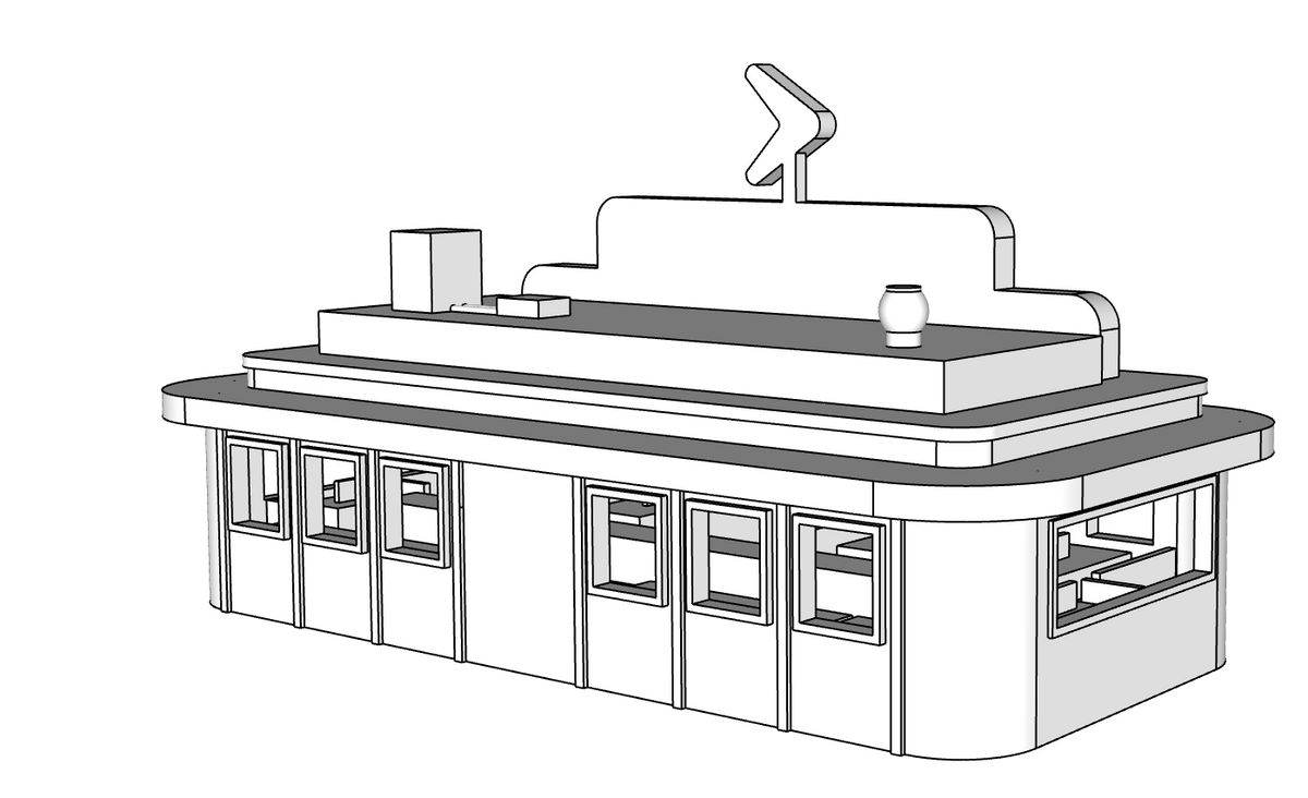 00150 - Richie’s Roadside Diner - Detailed Interior - N Scale Model Kit