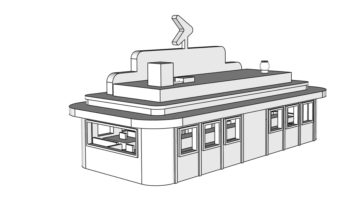 00150 - Richie’s Roadside Diner - Detailed Interior - N Scale Model Kit