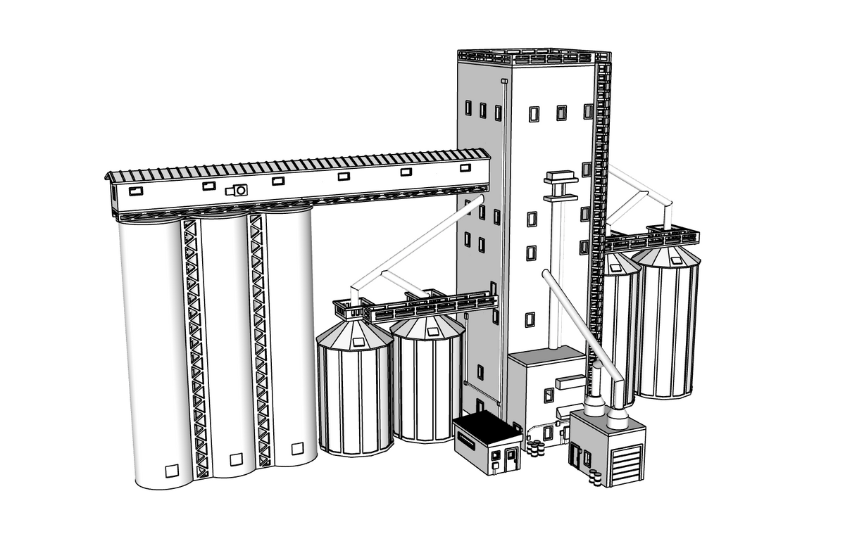 00152 - High Plains Grain Co. - N Scale Model Kit